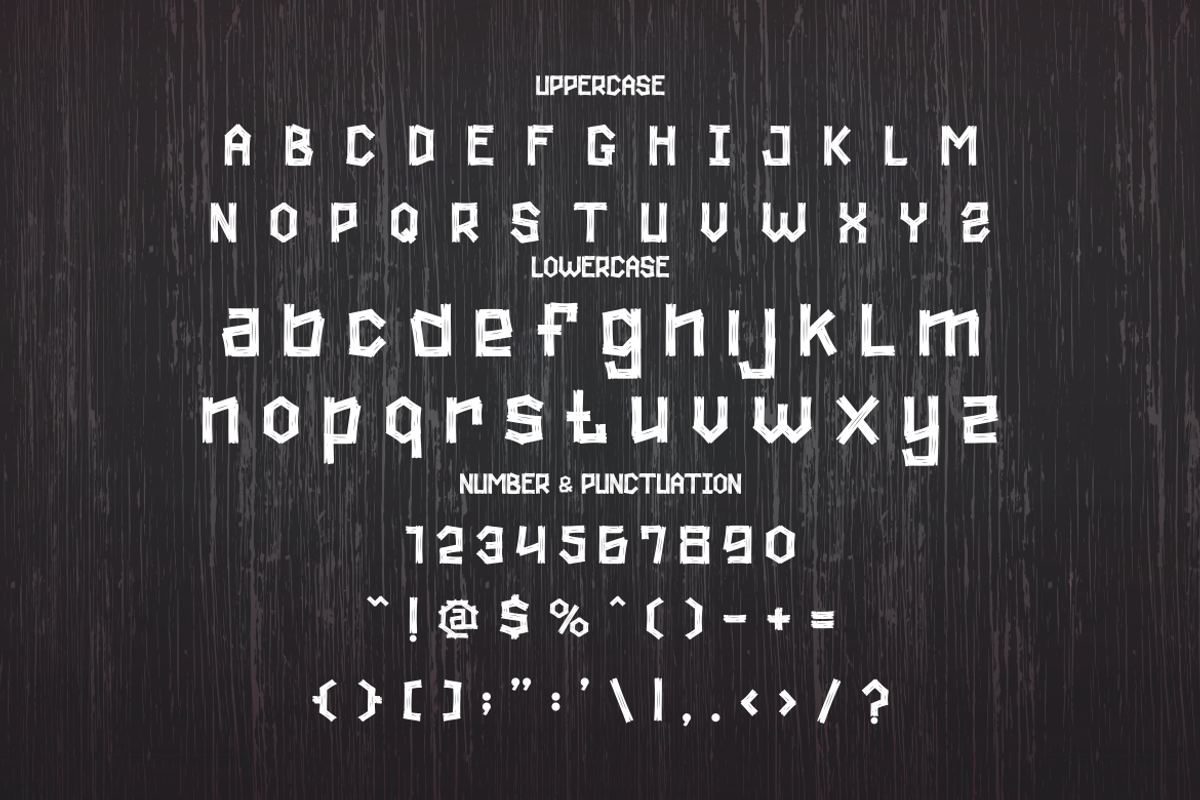 Carved Lines Wooden Font, a Font by PutraCetol Studio (Photo 5 of 5)