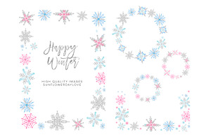 Snow Snowflakes Border