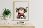 Quirky Highland Cow PNG, an Illustration by Libby Wishes (Thumbnail 7 of 8)