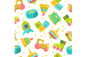 Chidren Toys Seamless Pattern, a Texture Illustration by TopVectors