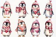 Valentine's Day Penguin PNG Clipart, an Animal Illustration by SugarCloudStudioArt (Thumbnail 4 of 6)
