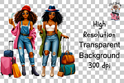 10 Travel Girls PNG Clipart, a Graphic by Clipart Bloom (Thumbnail 9 of 12)