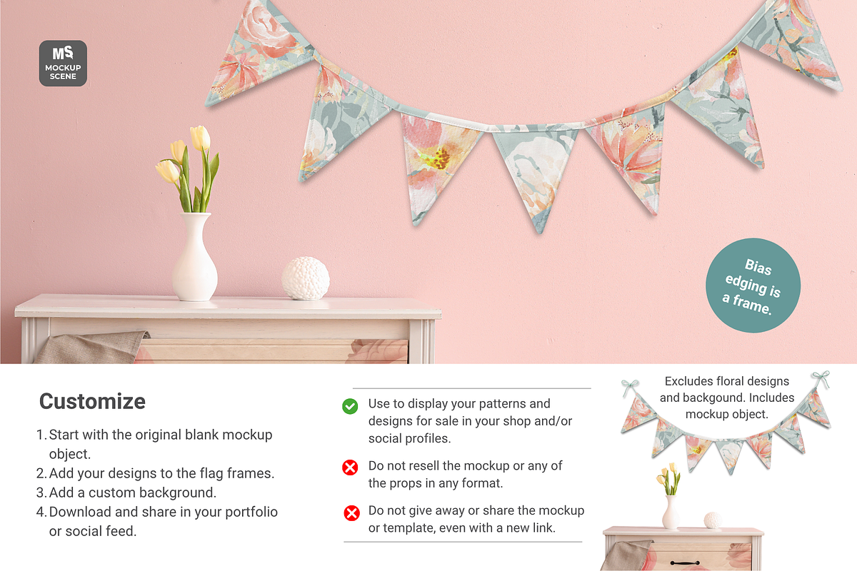 Fabric Bunting Canva Smart Mockup, a Household Mockup by Mockup Scene (Photo 8 of 10)