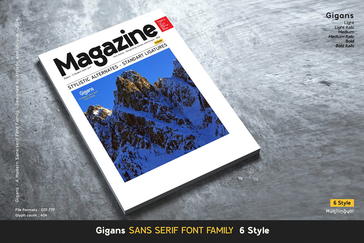 Gigans - Sans serif font family, a Sans Serif Font by Artistic & Unique (Photo 11 of 15)