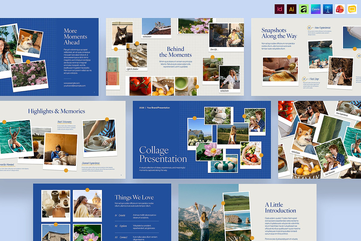 Photo Collage Presentation Template, a Presentation Template by BrandPacks