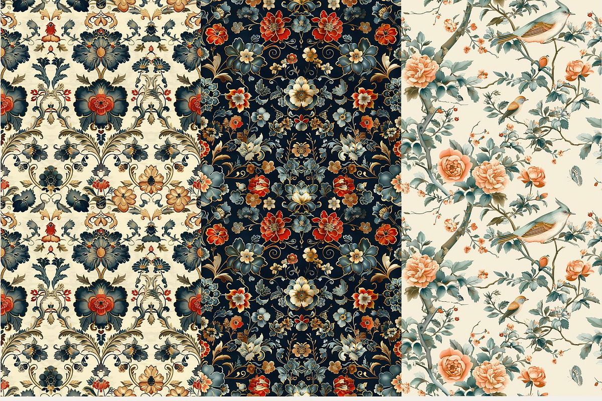 10 Chinoiserie Chic Seamless Pattern, a Pattern Graphic by Inknfolly (Photo 3 of 7)