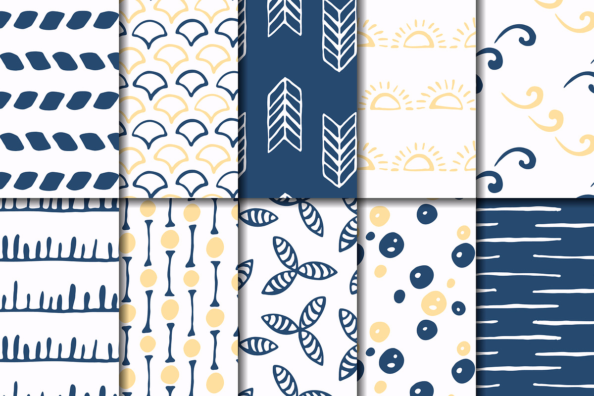Mediterranean 30 hand drawn patterns, a Pattern Graphic by SiDesign (Photo 6 of 8)