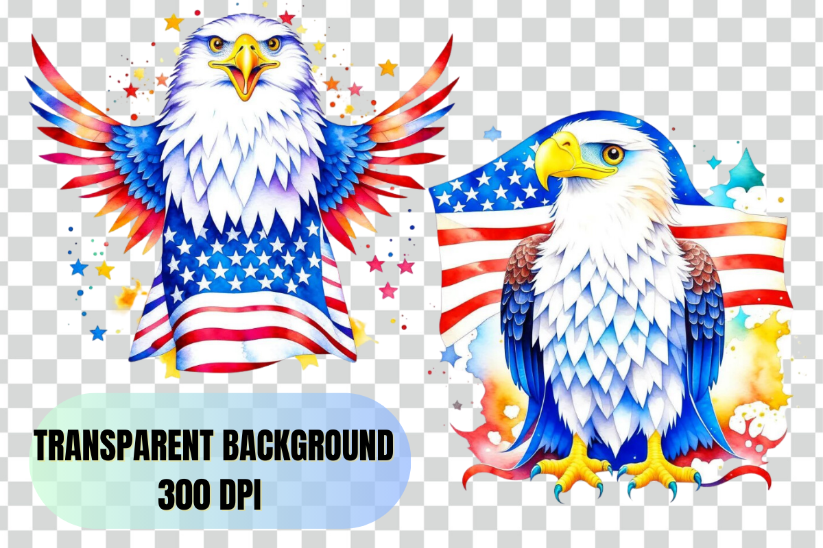 4th of July Watercolor Clipart, a Seasonal Illustration by Stickera Hub (Photo 4 of 4)