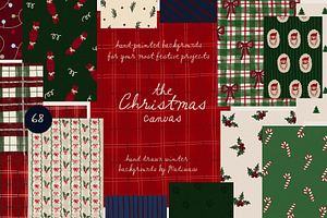 Hand-Painted Christmas Backgrounds, a Background Graphic by Madiwaso