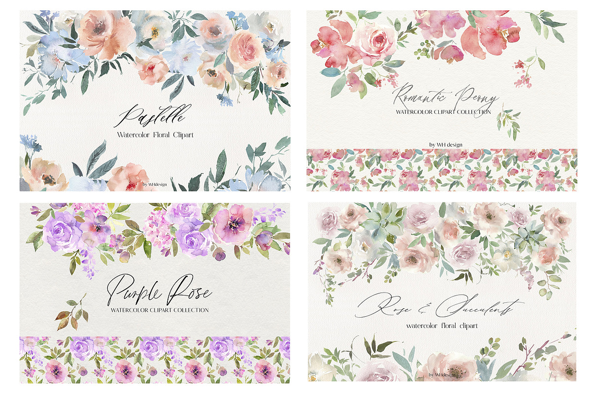 Watercolor Floral Bundle 90 in1, an Animal Illustration by whiteheartdesign (Photo 38 of 50)