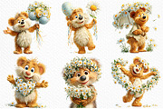 Whimsical Daisy Teddy Bear Clipart, a Seasonal Illustration by Craft Nest (Thumbnail 5 of 12)