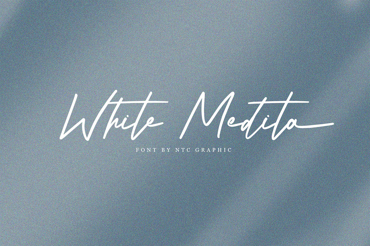 White Medita Brush Script Font, a Script Font by NTC Graphic (Photo 1 of 9)