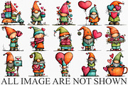 Watercolor Valentine Gnome Clipart, an Illustration by Canvas Craft (Thumbnail 3 of 6)