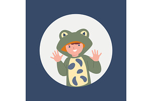 Hello print with happy kid in, an Illustration by Valerie Bodnar