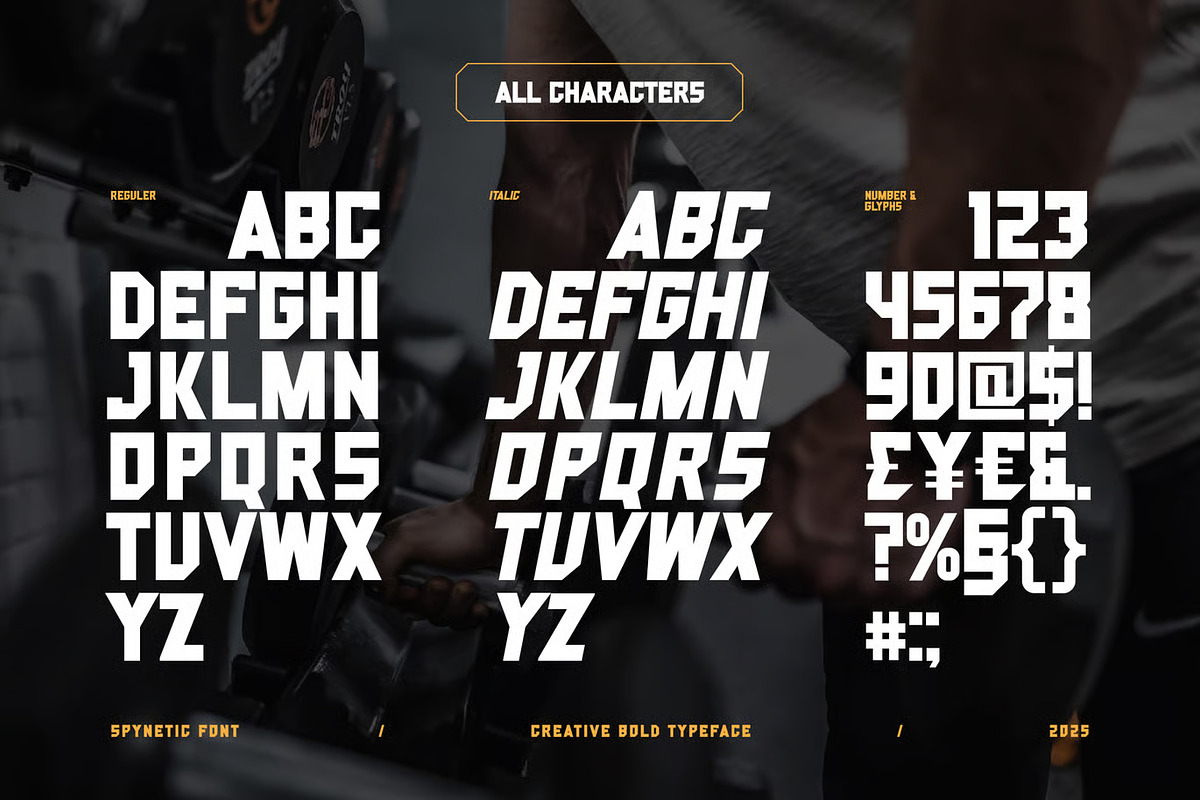 Spynetic - Athletic Display Font, a Sans Serif Font by Brand Earth (Photo 2 of 7)