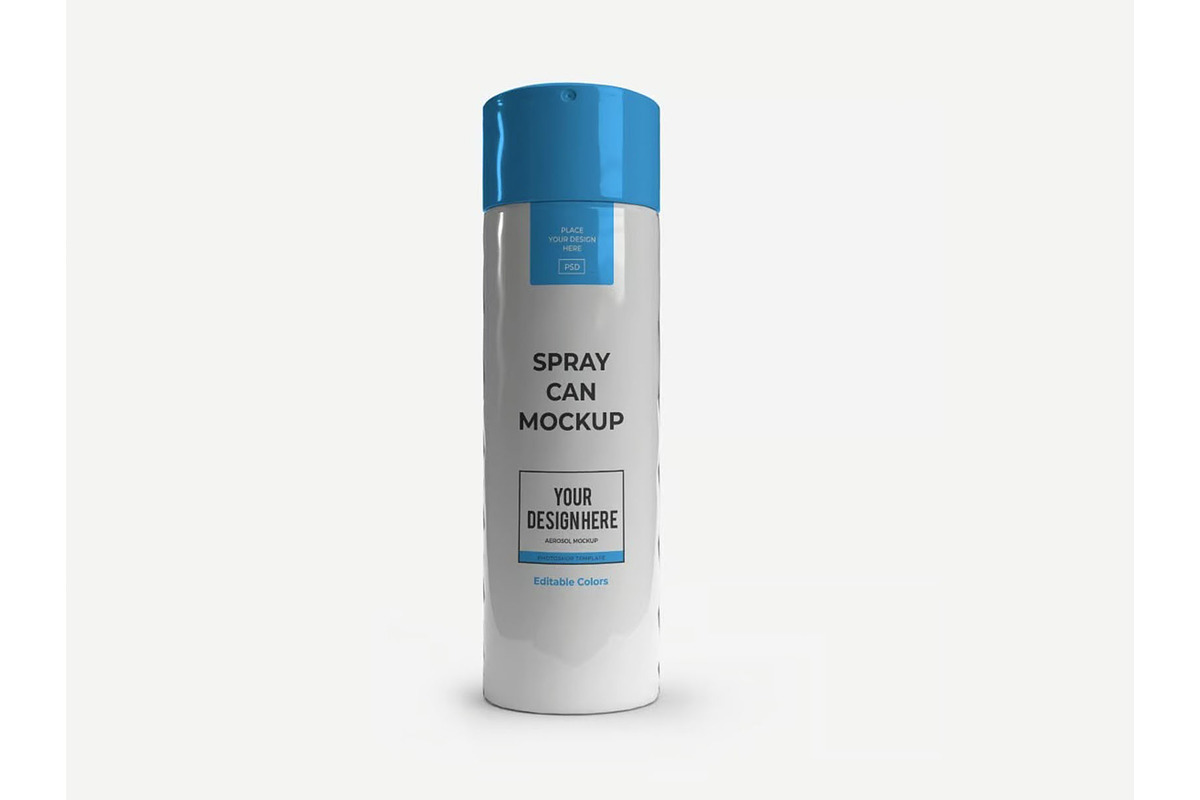 Aerosol Spray Bottle Mockup Template, a Packaging Mockup by DesignRushMarket (Photo 11 of 11)