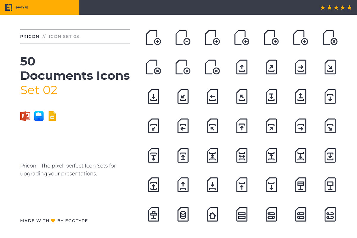 Pricon - Documents Icon Set 02, a Presentation Template by Egotype (Photo 1 of 7)