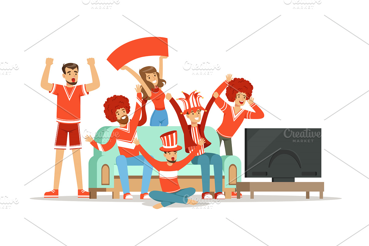 People Supporting Favorite Team, a Person Illustration by TopVectors