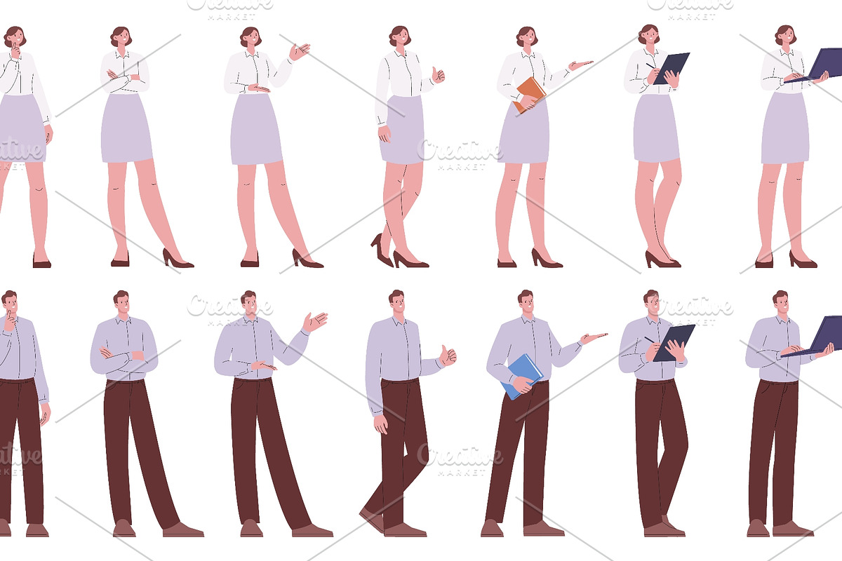 Business characters. Male female, a Finance Illustration by Valerie Bodnar (Photo 2 of 3)