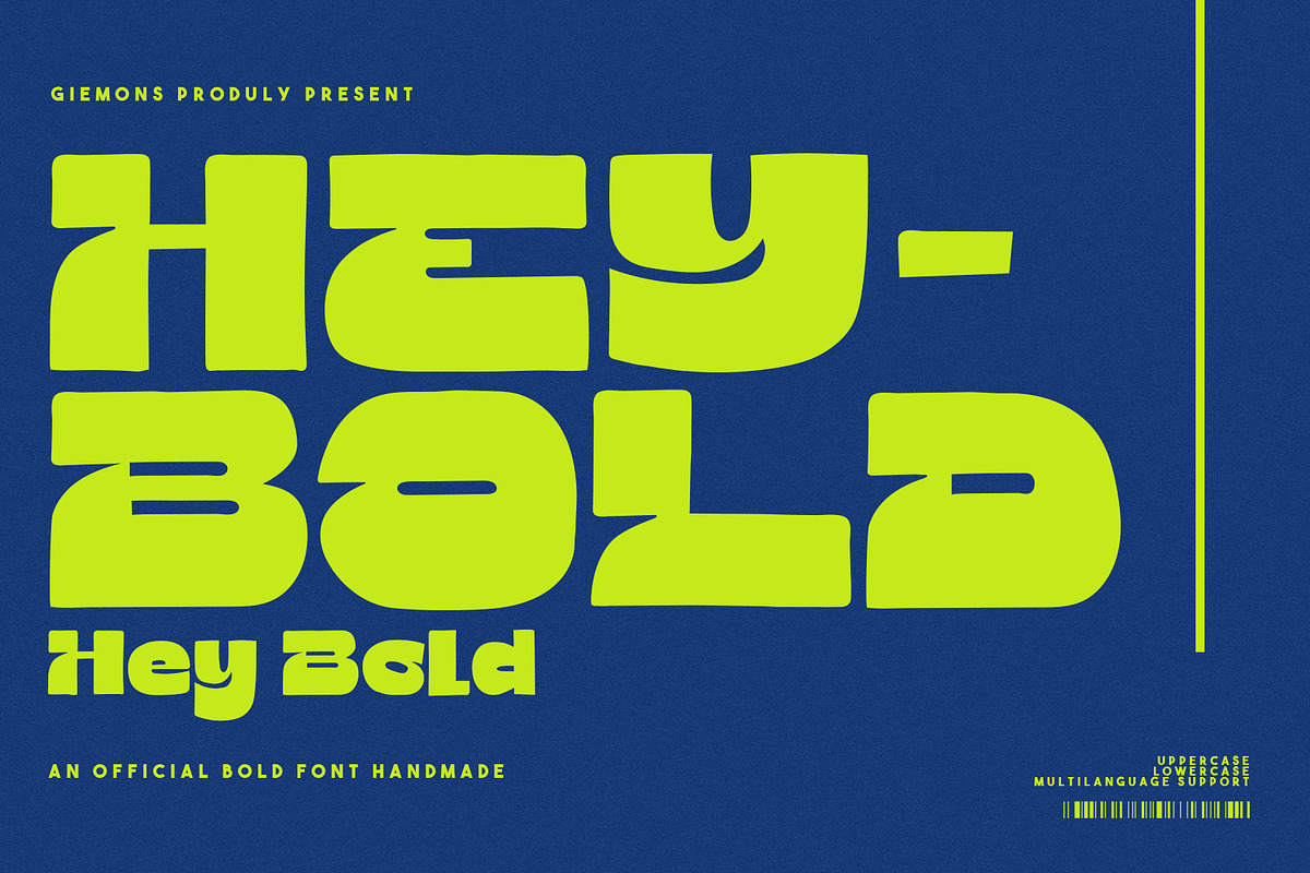 Hey Bold - Display Font, a Sans Serif Font by giemons™ (Photo 1 of 8)