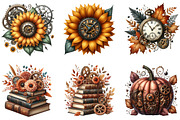 Watercolor Steampunk Autumn Clipart, a Seasonal Illustration by DreamArtGraphic (Thumbnail 7 of 7)