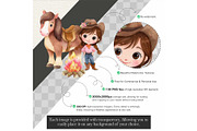 Watercolor Cowgirl Clipart Bundle, an Illustration by CharmClipart (Thumbnail 2 of 9)