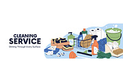 Cleaning equipment set + templates, an Object Illustration by PaperTrident (Thumbnail 3 of 4)