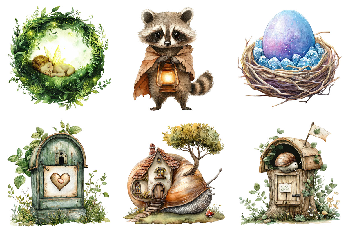 Whimsical Fairy Forest Clipart, an Illustration by Daily.Designs (Photo 2 of 11)