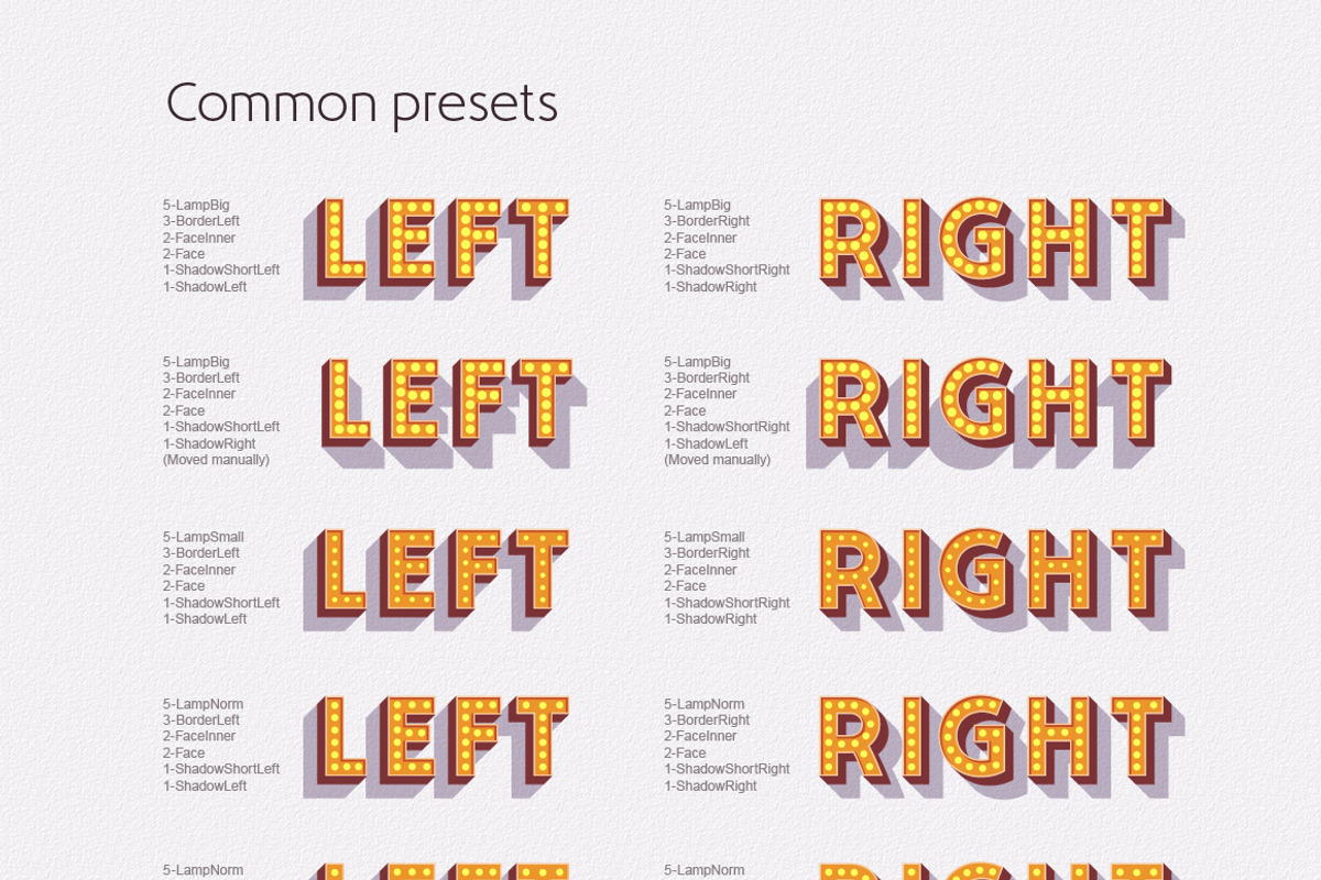 Layered font set 3D Bulb lamp preview 4
