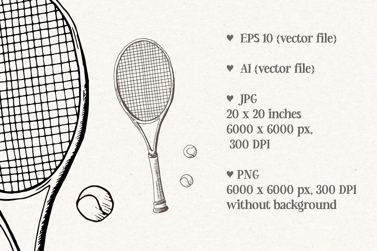 Tennis. Sketch and patterns, a Sport Illustration by Canatic (Photo 2 of 7)