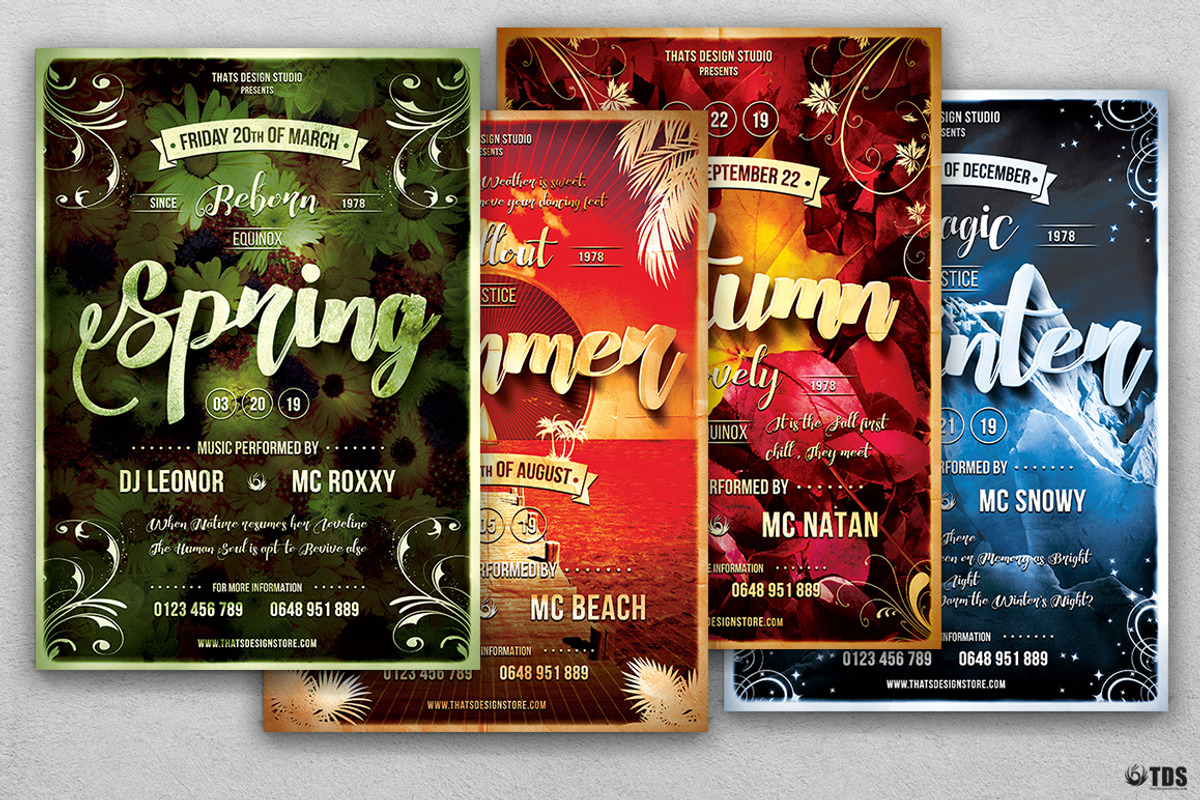 Four Seasons Flyer Bundle, a Flyer Template by ThatsDesignArt (Photo 1 of 14)
