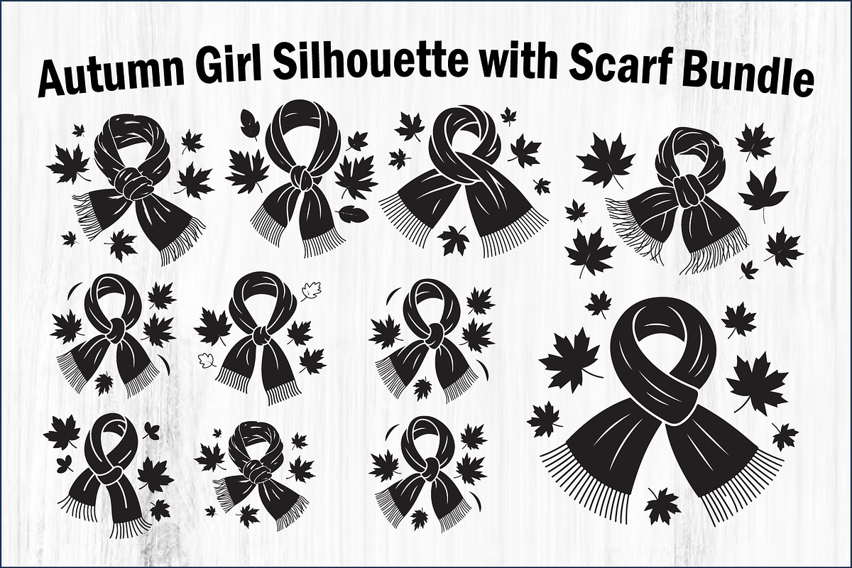 Autumn Girl Silhouette with Scarf Bu, an Illustration by Creativeshirt (Photo 1 of 8)