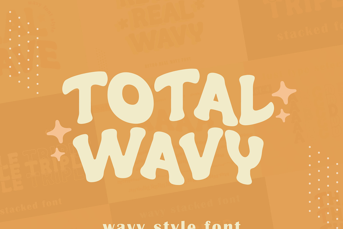 Wavy Stacked Bundle- Retro Font, a Serif Font by MaxArt Foundry (Photo 12 of 14)