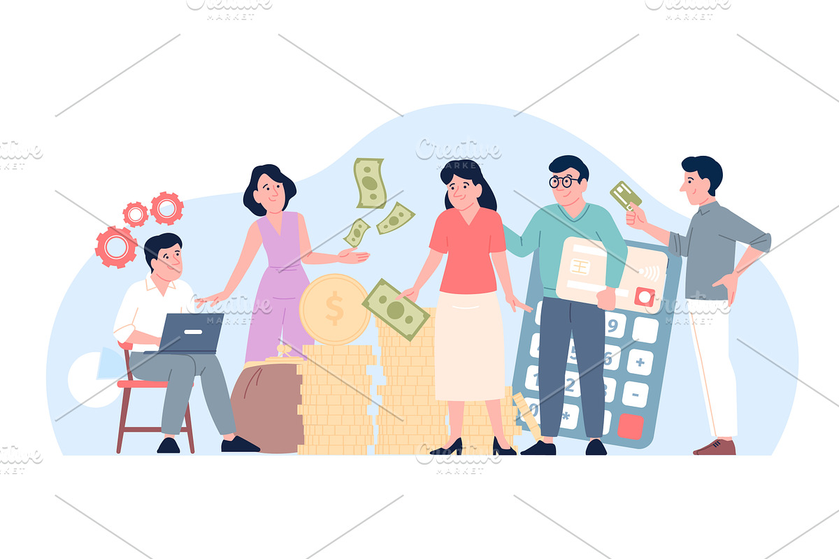 Incoming money. Creative man and, a Person Illustration by LadadikArt