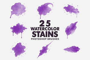25 Watercolor Stains Brushes