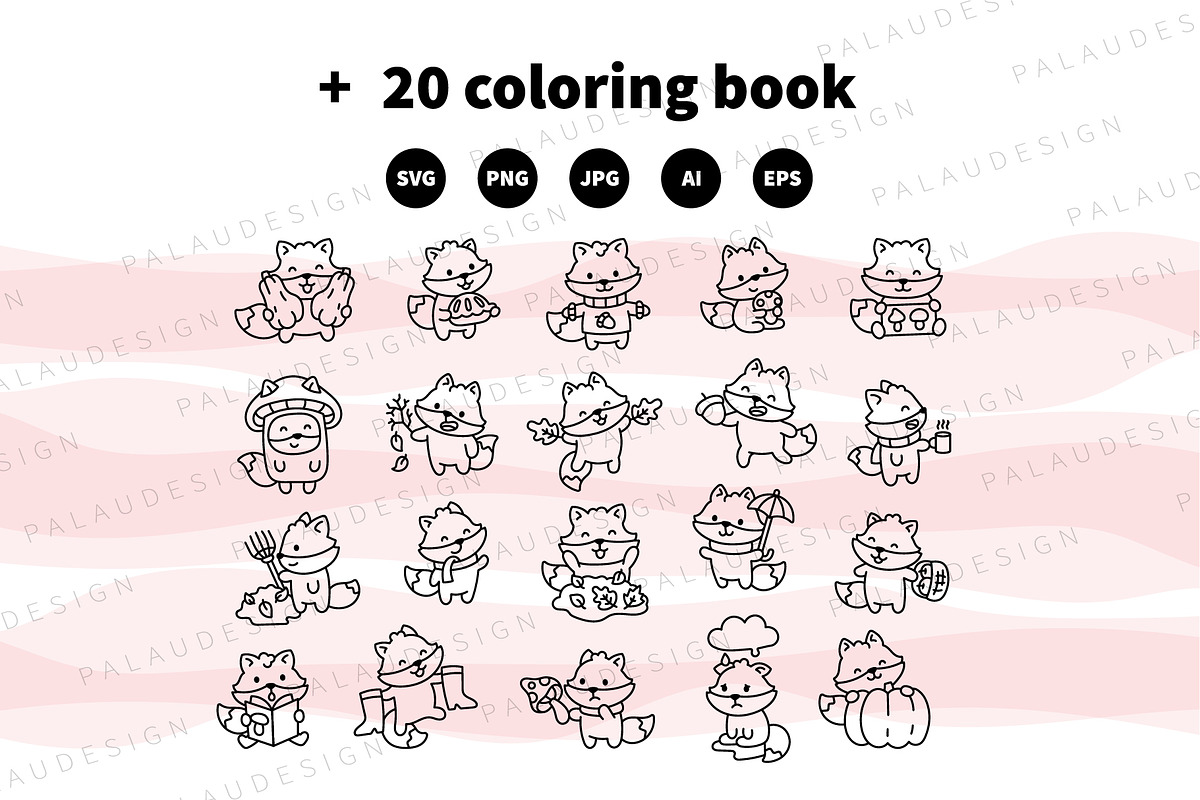 Cute Kawaii Fox Autumn Character, a Seasonal Illustration by Palau (Photo 11 of 12)