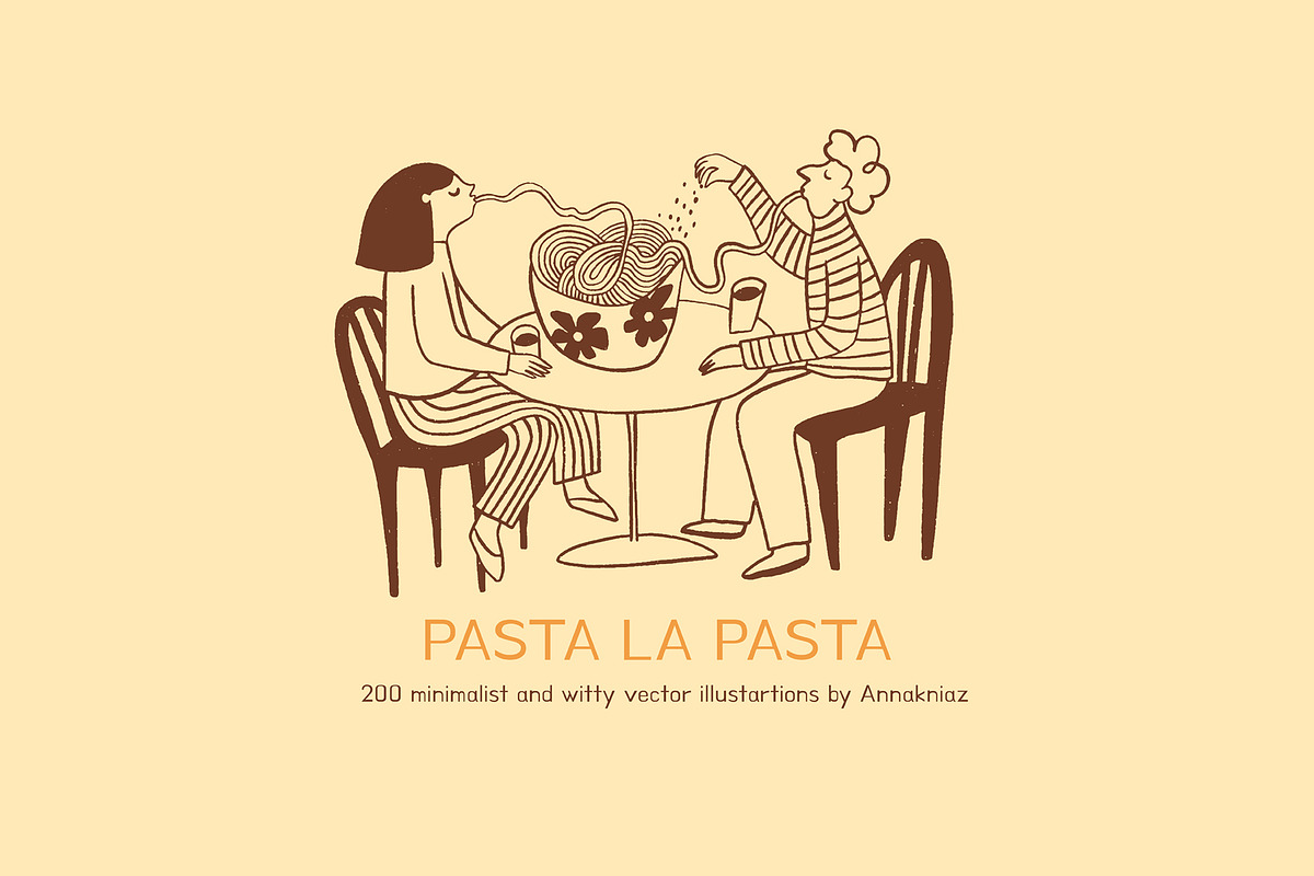 Pasta La Pasta. Food illustrations., a Food Illustration by Annakniaz (Photo 1 of 18)