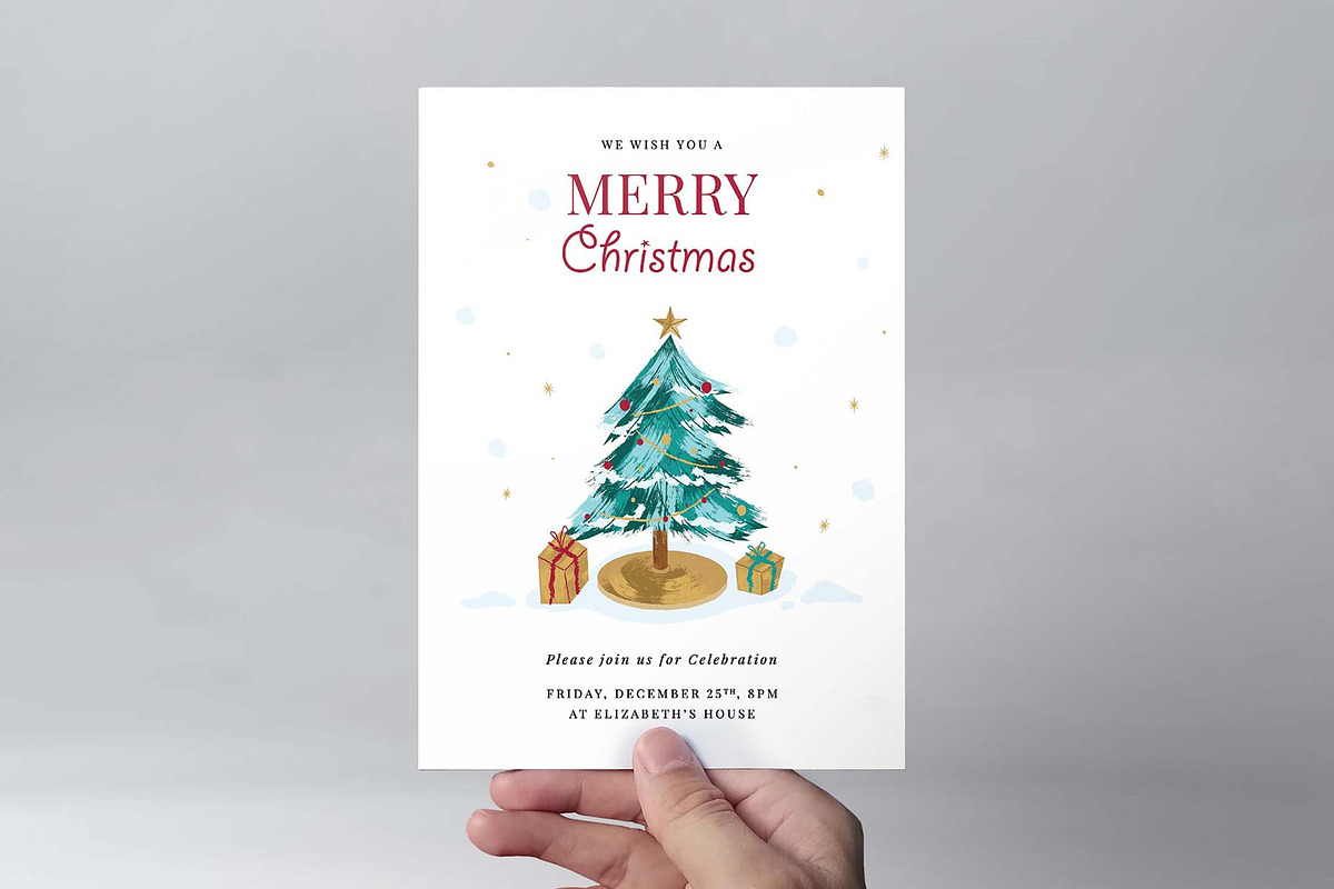 Simple Christmas Greetings Card, a Card Template by BrandPacks (Photo 2 of 5)