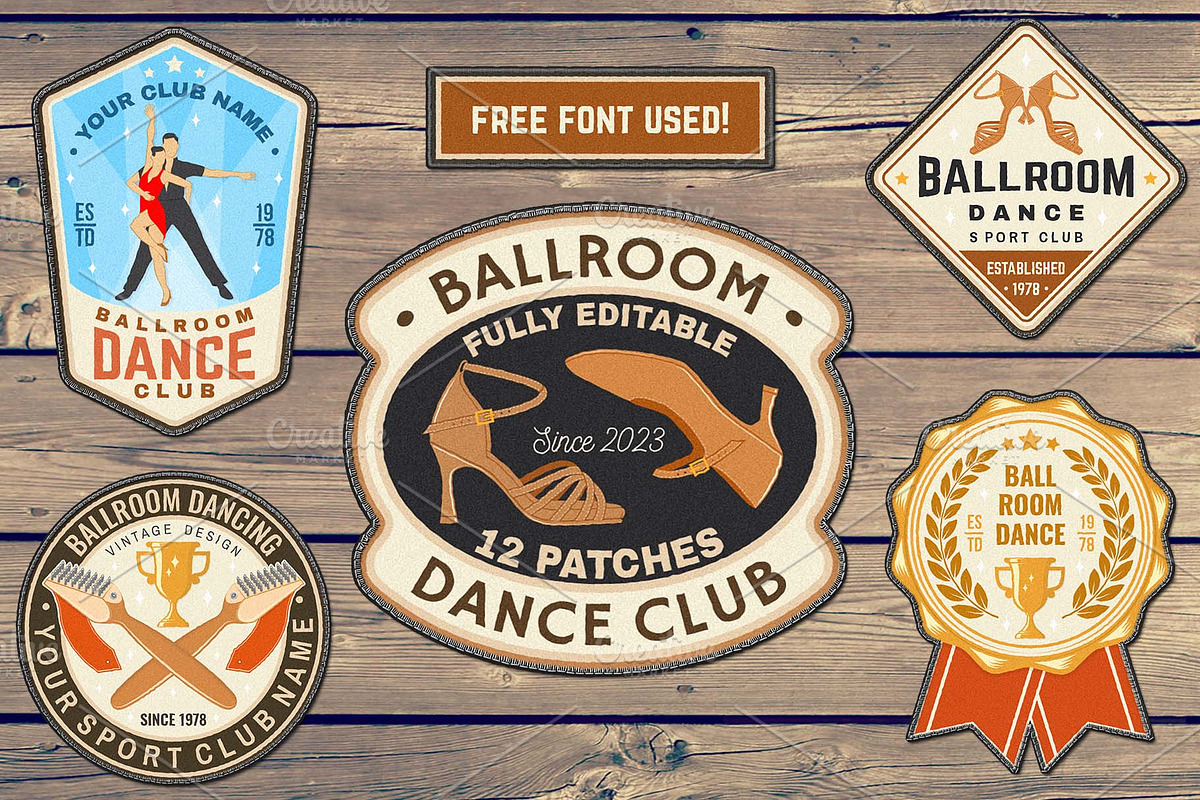 Ballroom Dance Club Patches, a Branding & Logo Template by sivVector (Photo 1 of 4)