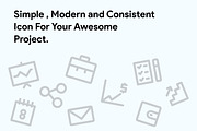 50 Business Line Icons, an Outline Icon by Kawalan Studio (Thumbnail 2 of 9)