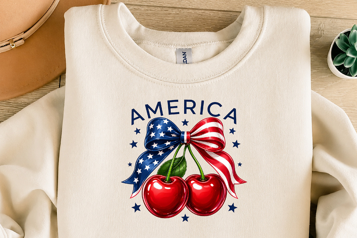 America Cherry Bow PNG Design, a Seasonal Illustration by DreamArtGraphic (Photo 2 of 5)