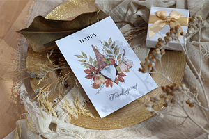 Happy Thanksgiving Gnome Card Fall