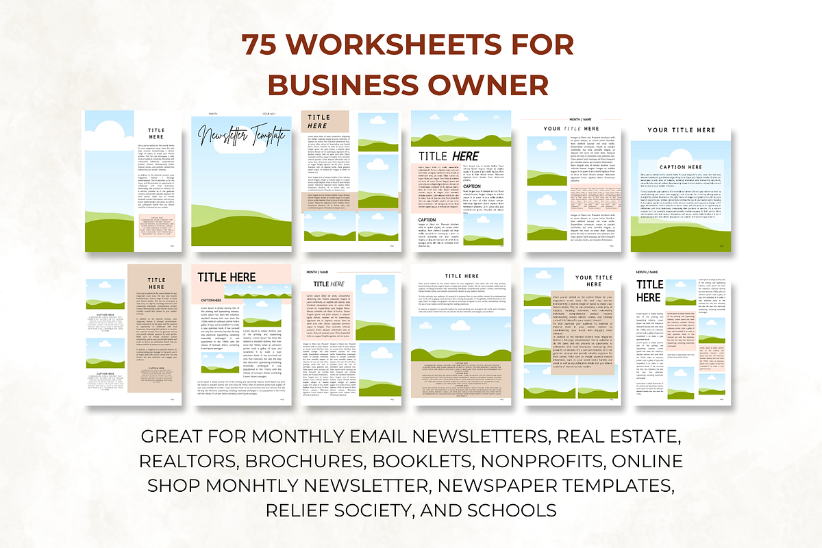 75 Pages Newsletter Template, a Marketing Template by Digital By Nikoleta (Photo 2 of 10)