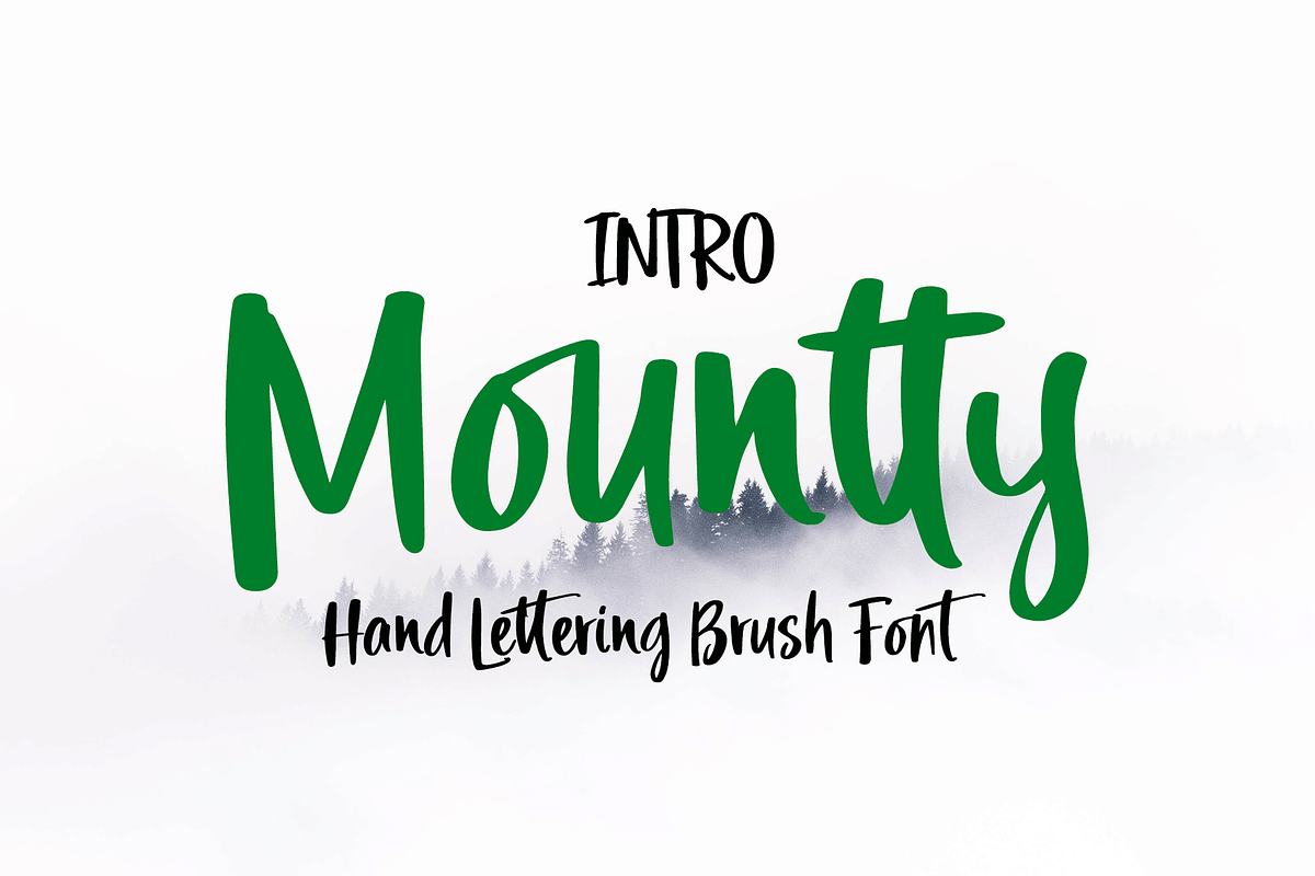 Mountty Brush Script, a Script Font by Meutuwah (Photo 1 of 6)