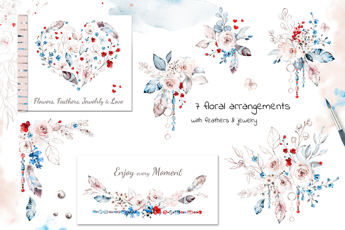 Spring Kiss - watercolor collection, a Work Illustration by Lisima (Photo 6 of 13)