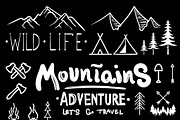 Outline Camping Labels + Elements, a Background Graphic by 2dvillShop (Thumbnail 9 of 13)