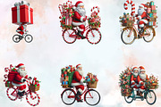 Santa Bicycle with Gifts Clipart Bun, an Illustration by SVGArt (Thumbnail 7 of 7)