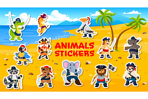 Cartoon animal pirate characters, an Animal Illustration by Buch&Bee