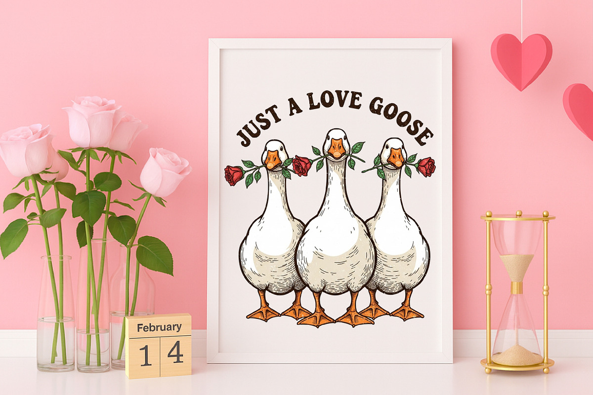 Just A Love Goose PNG, Valentine's, an Illustration by Canvas Craft (Photo 6 of 7)