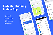 Fintech & Banking Mobile App UI kit, an App Template by ulvinomarov (Thumbnail 1 of 3)